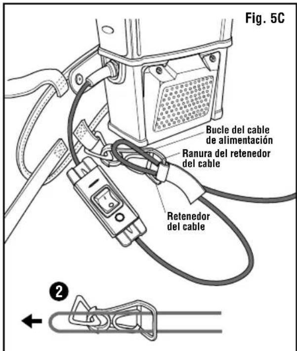 RIDGID VFB600 - INSTALACIÓN DEL CABLE DE ALIMENTACIÓN EN EL RETENEDOR DEL CABLE (continuación) - 1