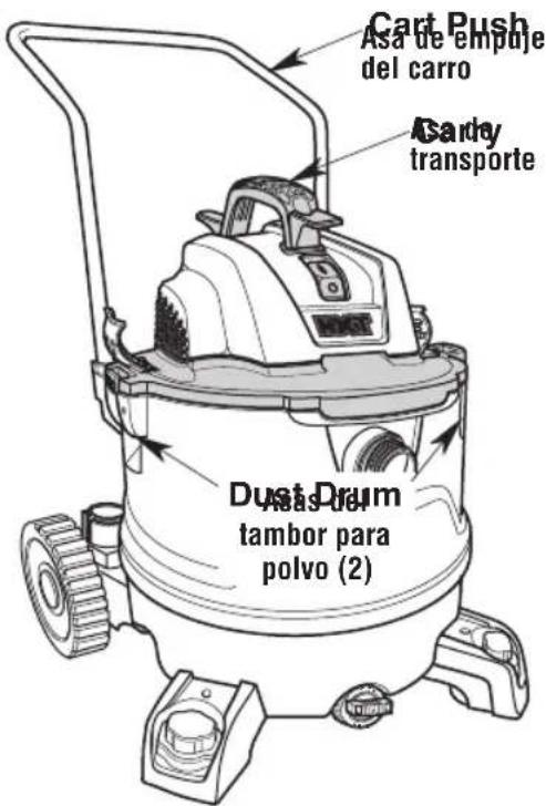 RIDGID RT1400 - Traslado de la aspiradora para mojado/seco - 1