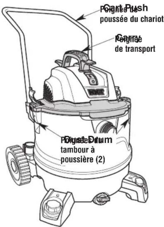 RIDGID RT1400 - Transport de l'aspirateur de liquides et de poussières - 1