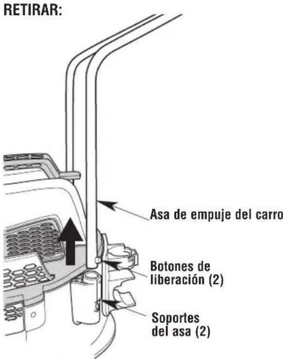 RIDGID RT1400 - Instalación/remoción del asa de empuje del carro - 2