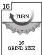 16 TURN 16 GRIND SIZE