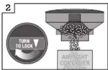 2 TURN TO LOCK AIR-IGHT CONTAINER
