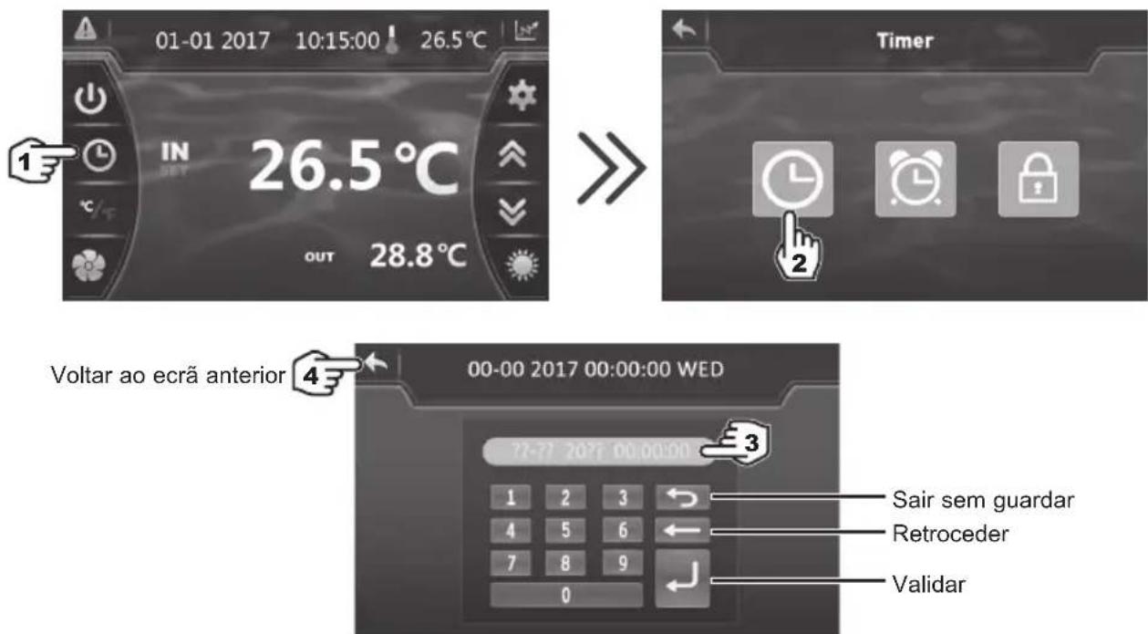 HAYWARD EnergyLine Pro Fi Heat - Configuração de data e hora - 1