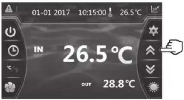 HAYWARD EnergyLine Pro Fi Heat - Instelbereik en visualisatie van de gewenste waarde - 1