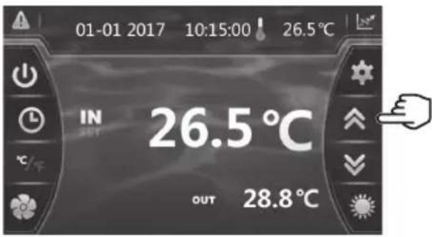 HAYWARD EnergyLine Pro Fi Heat - Visualisation et réglage du point de consigne - 1