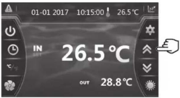 HAYWARD EnergyLine Pro Fi Heat - Einstellung und Anzeige des Sollwerts - 1