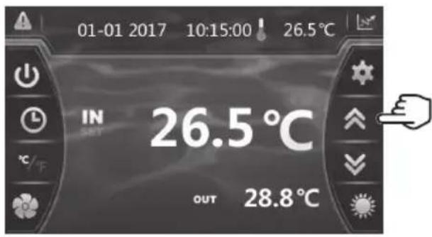 HAYWARD EnergyLine Pro Fi Heat - Ajuste e visualização do ponto de ajuste - 1