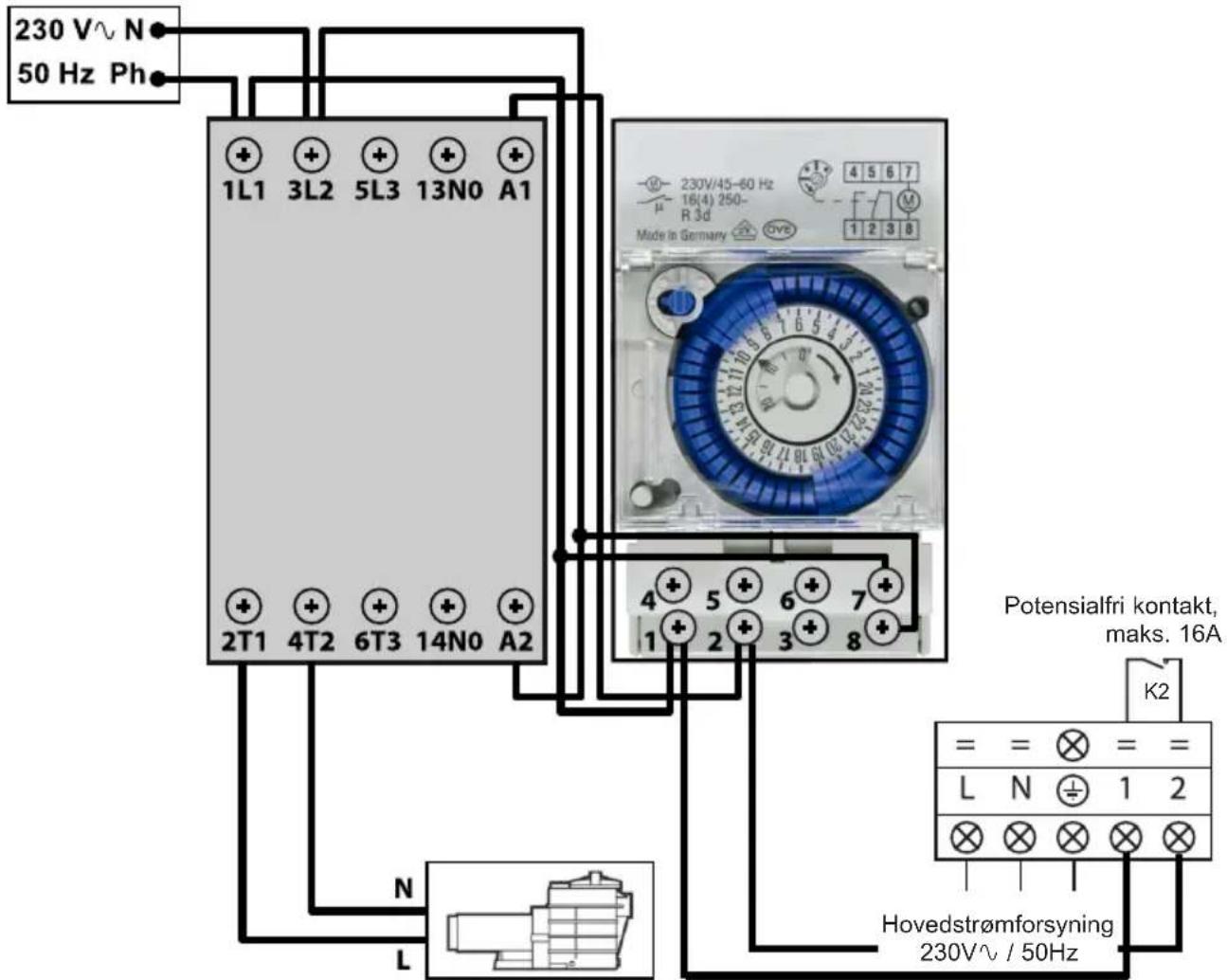HAYWARD EnergyLine Pro Fi Heat - Kobling med prioritet på enfaset varmepumpe - 1