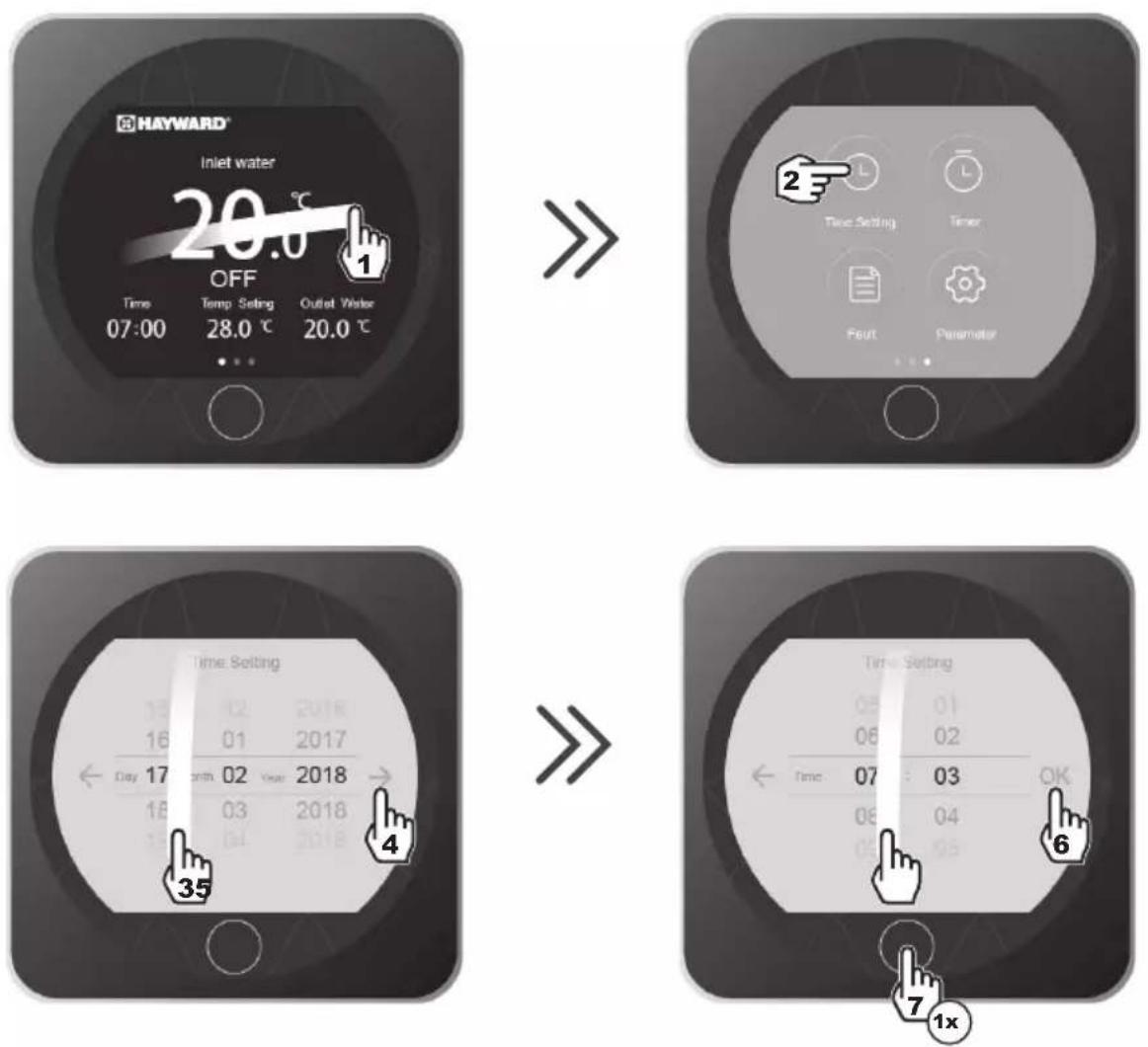 HAYWARD KPAC - Einstellung Datum und Uhrzeit - 1