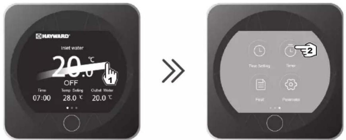 HAYWARD KPAC - Setting the On/Off timers - 1