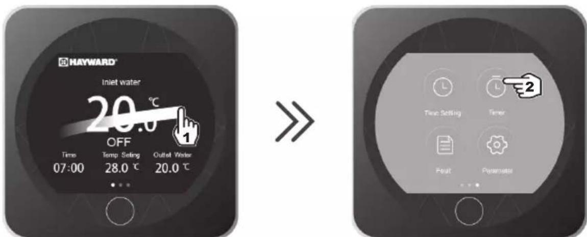 HAYWARD KPAC - Regolazione dei Timer ON/OFF - 1