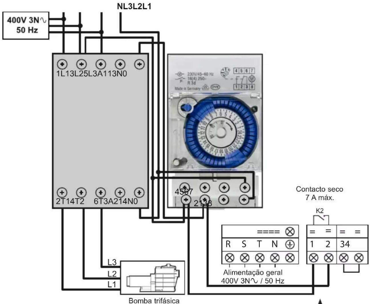 HAYWARD SumHeat Fi - Ligações prioridade aquecimento bomba trifásica - 2