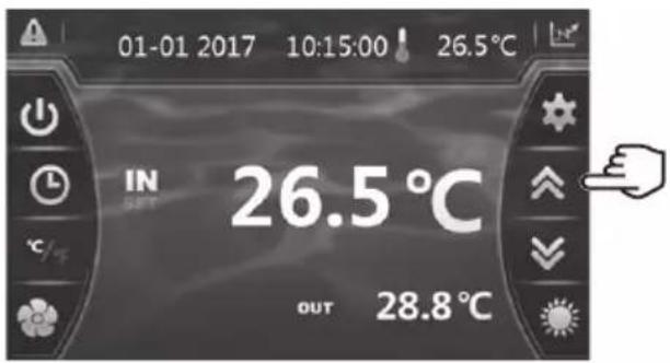 HAYWARD SumHeat Fi - Einstellung und Anzeige des Sollwerts - 1