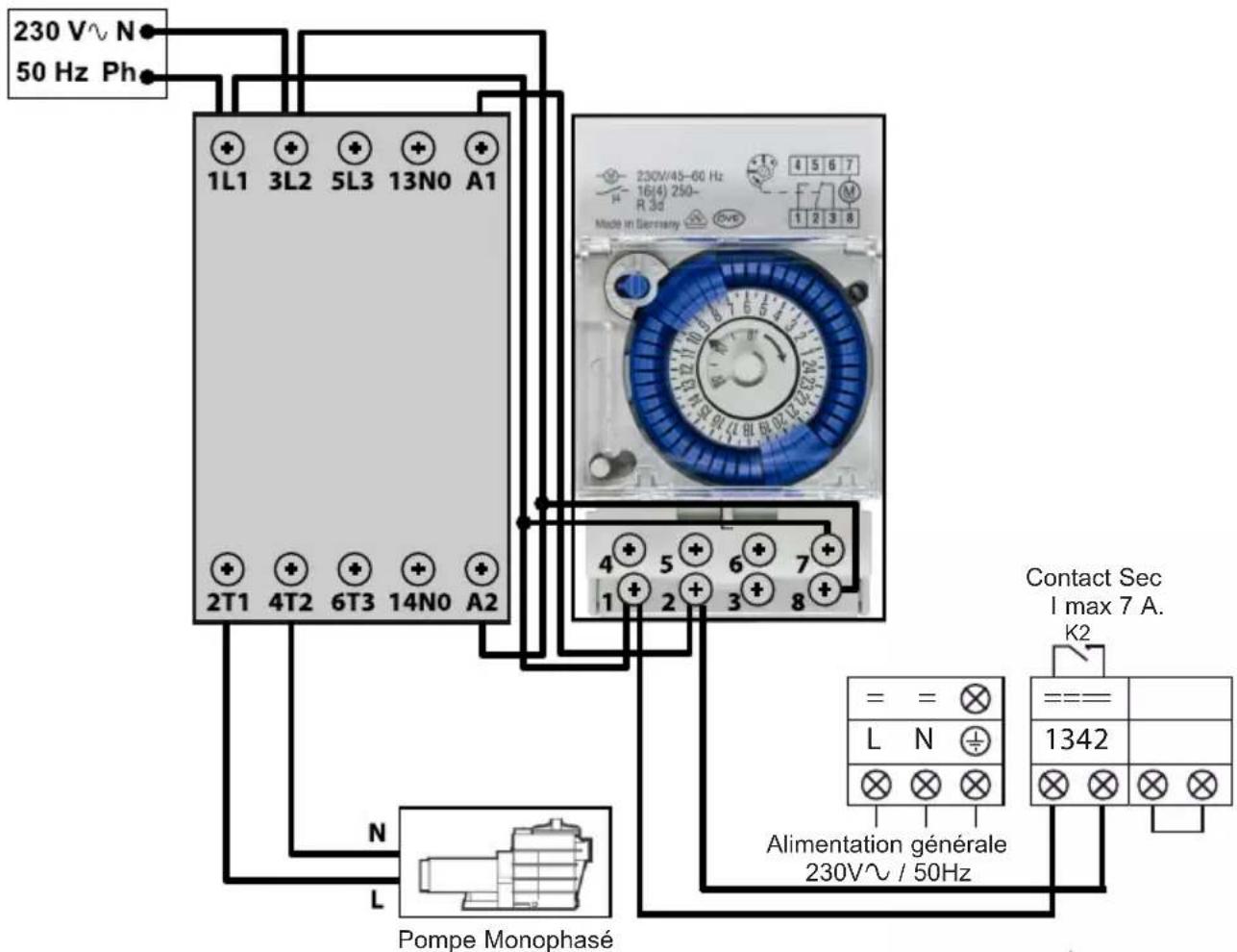 HAYWARD SumHeat Fi - Raccordements priorité chauffage pompe monophasé - 2