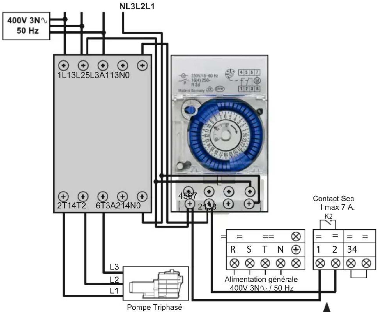 HAYWARD SumHeat Fi - Raccordements priorité chauffage pompe monophasé - 5