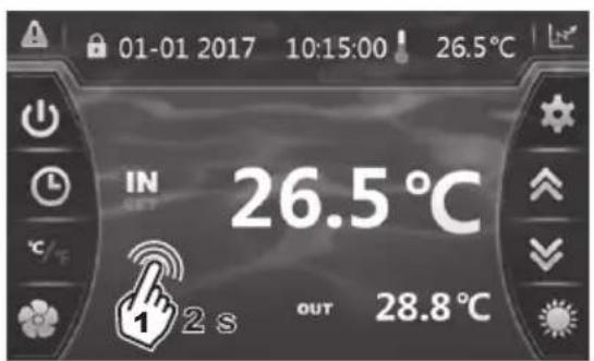 HAYWARD SumHeat Fi - Blocco e sblocco del touch screen - 3