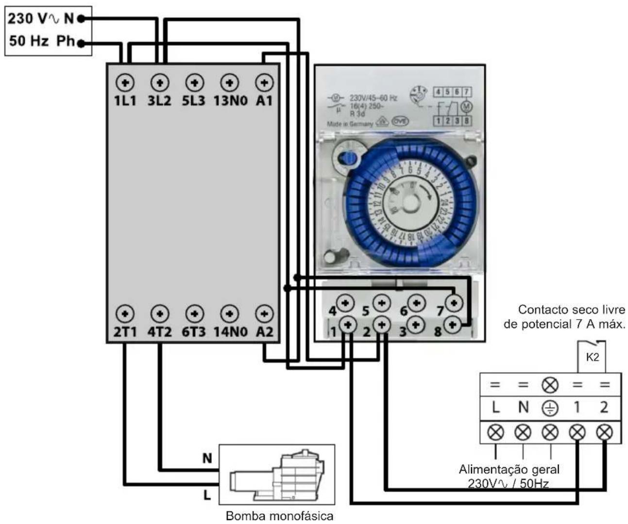 HAYWARD S.Line Pro Fi - Ligações prioridade aquecimento bomba monofásica - 1