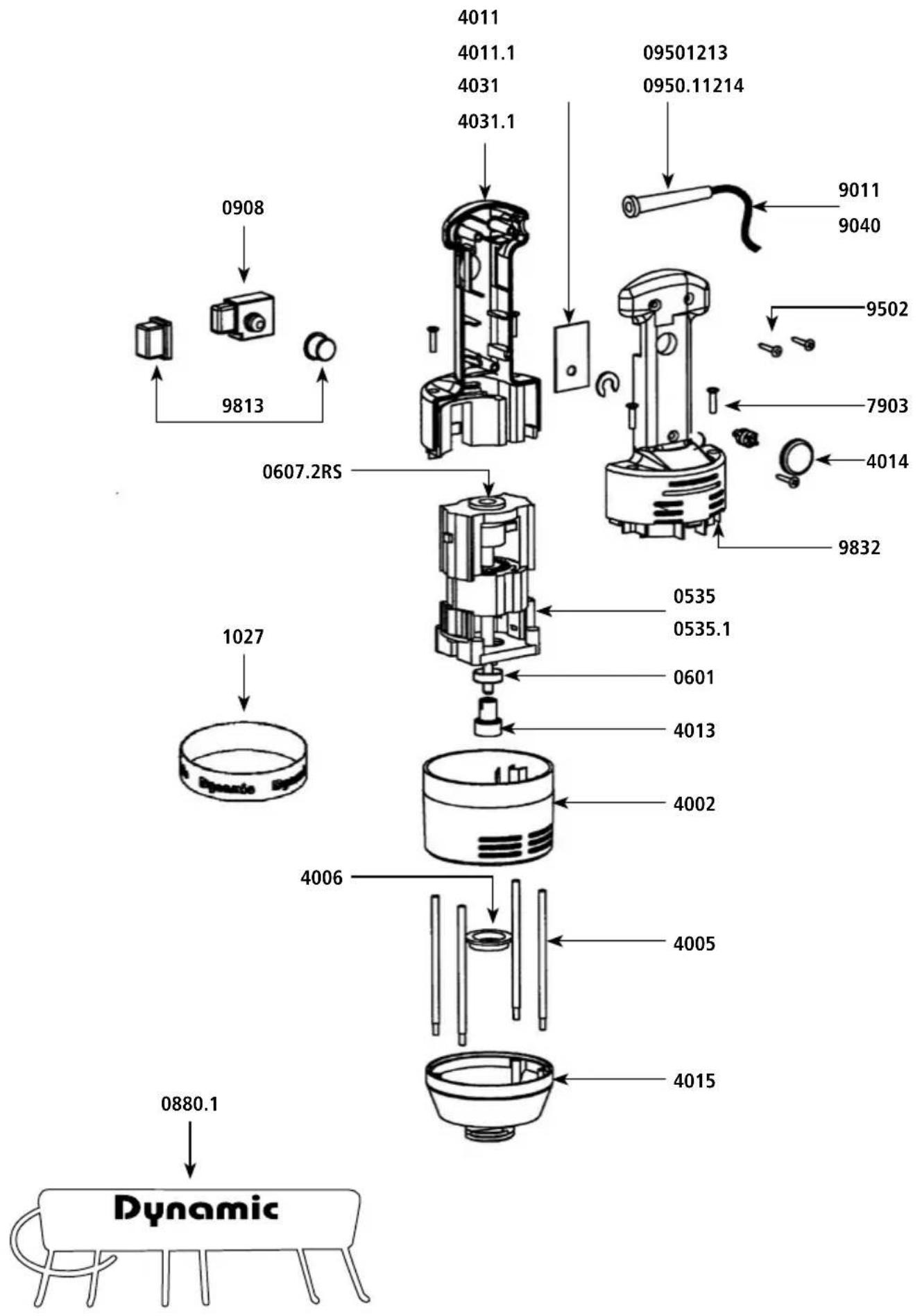 Dynamic Junior 551025 - Eclaté - Nomenclature / Schematic and part list / Explosionszeichnung - Stückliste / Esploso ricambi / Esquema - Nomenclatura / Gedemonteerd aanzicht - Nomenclatuur / Início - Nomenclatura / Räjähdyskuva - nimikkeet - 2