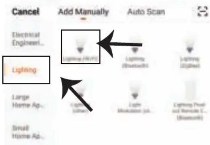 Cancel Electrical Engineer... Lighting Large Home Ap... Small Home Ap... Add Manually Lighting (HVPS) Lighting (Shantwell) Lighting (Dipcid) Lighting (Other) Light (Blocksize 10... Lighting Product Panel Remote C... (Blomork)