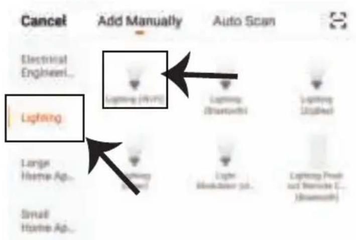 Cancel Electrical Engineer... Lighting Large Home Ap... Small Home Ap... Add Manually Lapenna (HVN) Lapenna (Smartwatch) Lighting Enabled Lighting (HVN) Lighter (Smartwatch)... Lighting (HVN) Lighting (Smartwatch)