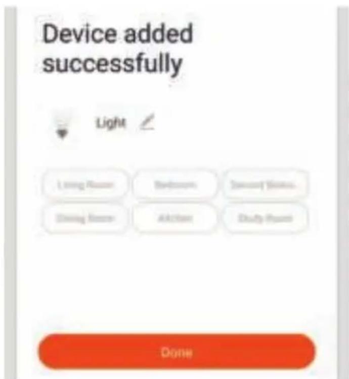 Device added successfully Light Living Room Bedroom Doway Window... Driving Room Kitchen Duty Room Done