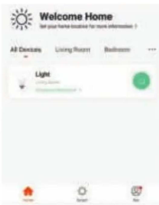 Welcome Home Get your home located for more information ? All Devices Living Room Bedroom Light