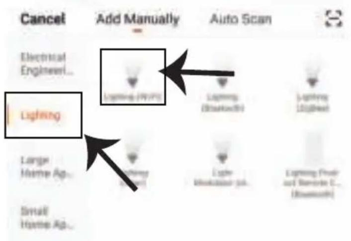 Cancel Electrical Engineer... Lighting Large Home Ap... Small Home Ap... Add Manually Lighting (HV70) Lighting (Steakwood) Lighting (Eighed) Lighting (Proch out Record C... (Ruhammad)