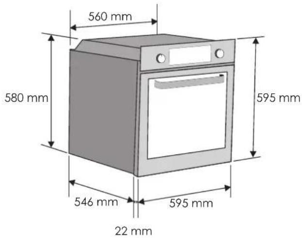 560 mm 580 mm 595 mm 546 mm 595 mm 22 mm