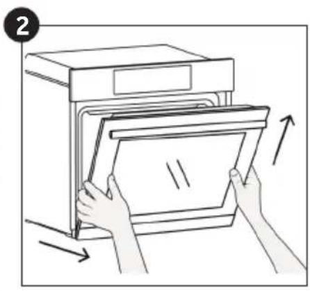 CANDY FIDC X265 - Fjerning og rengjøring av glassdøren (Avhengig av ovnsmodellen.) - 2