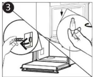 CANDY FIDC X265 - Wymiana zarówki (Zaleź od modelu piekarnika.) - 3