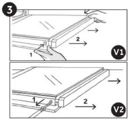 CANDY FIDC X265 - Borttagning och rengöring av glasdörren (Beroende på ugnsmodell.) - 3