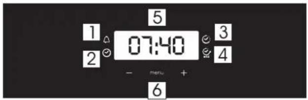 1 2 5 07:40 3 4 - menu + 6
