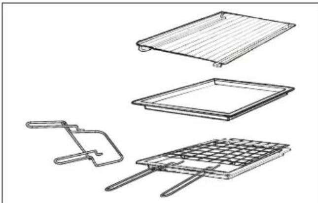 CANDY FCM856B - Ensemble de poêles à griller (uniquement si présente) - 1