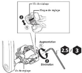 SHIMANO PDA600 - Ajustement de la force de maintien de la cale des pédales - 1