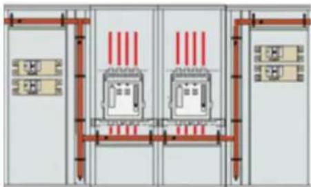 HAGER FN207E - Tous les interrupteurs principaux placés au centre de l'ensemble. - 1