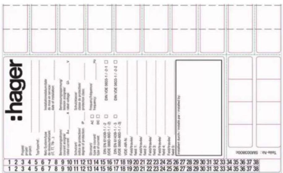 HAGER FN207E - Fiches de vérification d'installation pour armoires de base (mural, debout, distributeur modulaire autonome quadro evo) - 1
