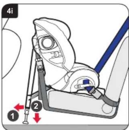Britax-Römer MultiTech III - Instalación del asiento infantil (orientado hacerás) en un asiento delantero - 9
