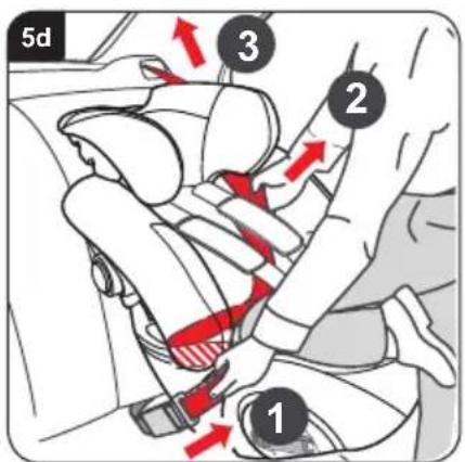 Britax-Römer MultiTech III - Montage du siège d'enfant (dirigé vers avant) à l'aide de ceintures - 4