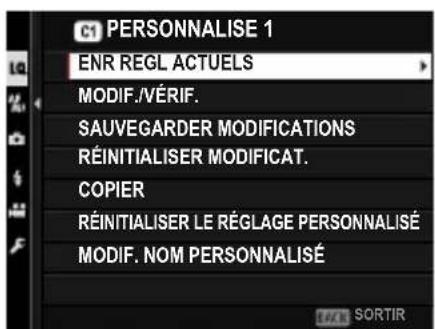 FUJIFILM GFX 50S II - Enregistrement des réglages actuels - 2