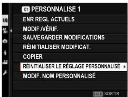 FUJIFILM GFX 50S II - Réinitialisation des réglages personnalisés - 2