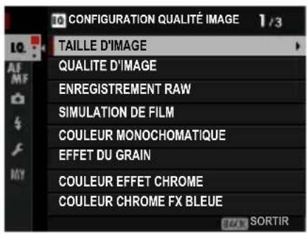 FUJIFILM GFX 50S II - Selection d'un onglet de menu - 2