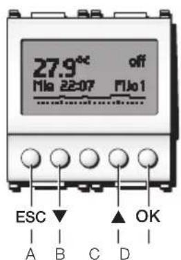 Vimar 20445.B - VISTA FRONTAL, MANDOS Y DISPLAY. - 2