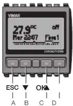 Vimar 20445.B - VUE frontale, VUE commandes et display. - 1