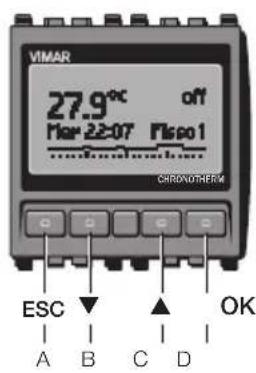 Vimar 20445.B - VISTA FRONTALE, COMANDI E DISPLAY. - 1