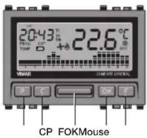 20.43 T FREQ C TIME D +22.6 °C VIMAR COM SET CONTROL CP FOKMouse