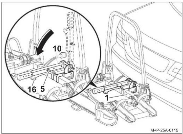 Uebler X21 S - Attaching the bicycle rack to the vehicle - 3