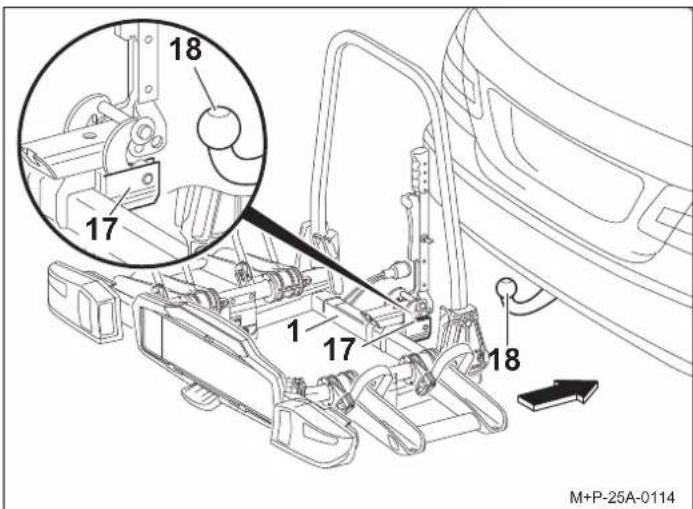Uebler X21 S - Attaching the bicycle rack to the vehicle - 2