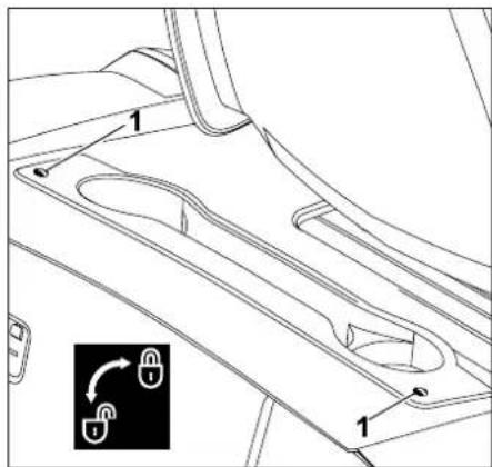 STIHL RT 4082 - Opening the storage compartment: - 1