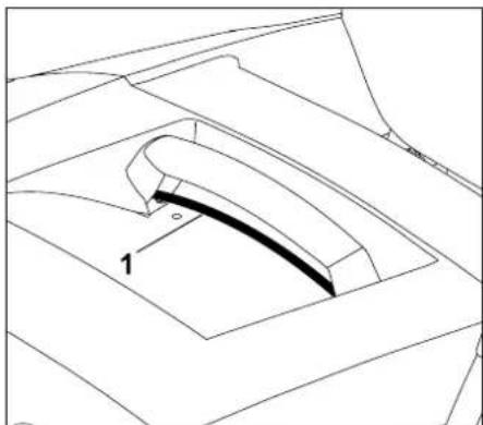 STIHL RT 4082 - Bloquear a cesta de recolha de relva: - 1