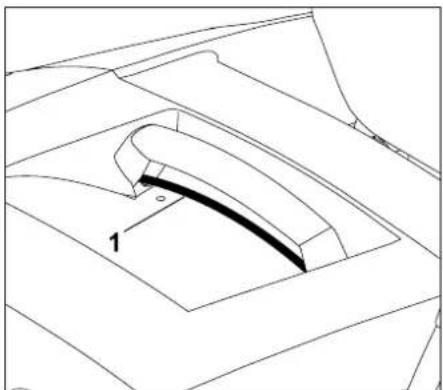 STIHL RT 4082 - Bloccaggio del cesto di raccolta erba: - 1
